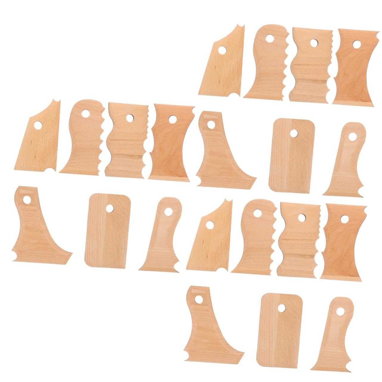 HOMSFOU 3 Set Set di Strumenti per La Ceramica Costruito Strumenti di Ceramica Attrezzo Taglierine Vasai Strumento di Ceramica Strumenti per Scolpire L'argilla di Legno 7 Pezzi * 3