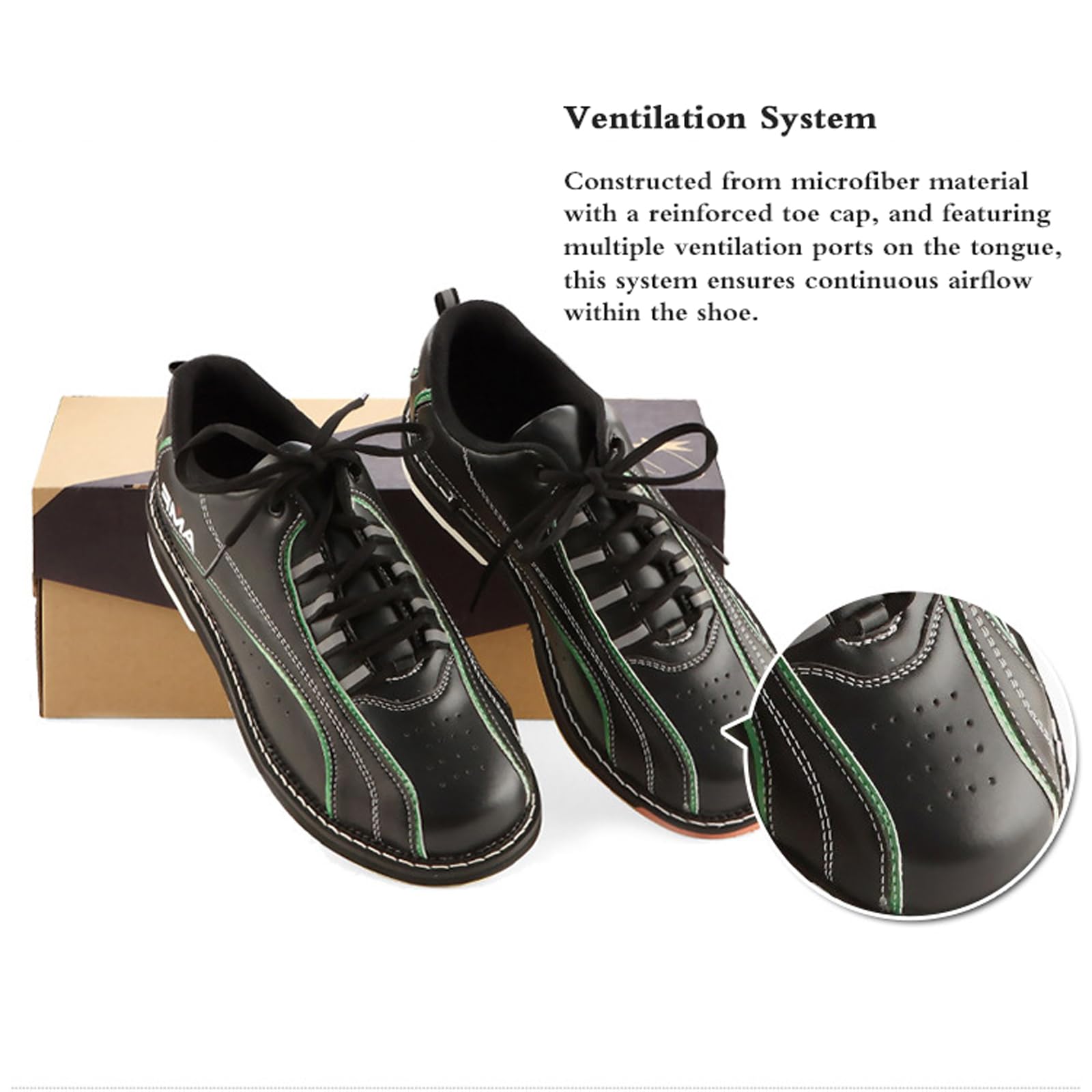 Scarpe da Bowling per Uomo da Donna,Scarpe da Bowling Leggere E Traspiranti,Antiscivolo,Materiale in Pelle,Fori di Ventilazione,per Interni Ed Esterni