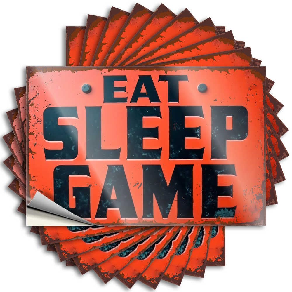 Eat, Sleep, Game: The Gamer's Life Window Crazy - Funny Decor Decal Self Adhesive Sticker(12X18CM)
