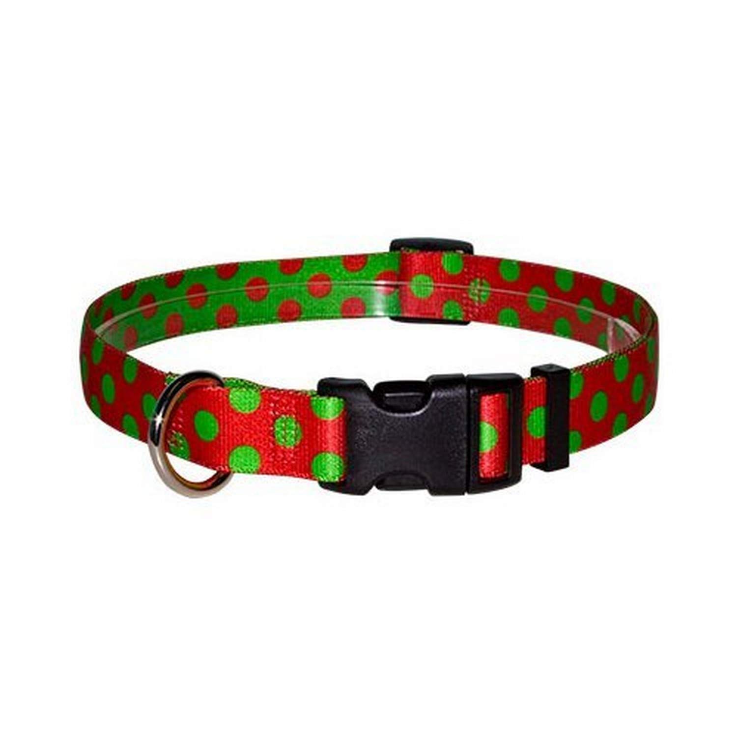 Christmas Polka Dot Dog Collar - Size Extra Small 8" to 12" Long - Made In The USA