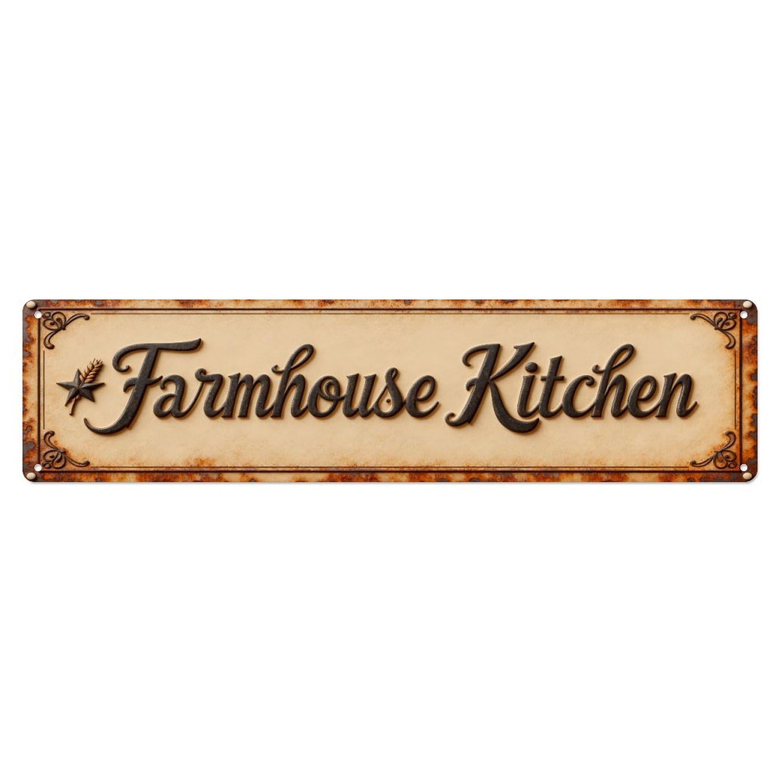 Farmhouse Kitchen Rustic Sign Design Metal Tin Sign Plaque