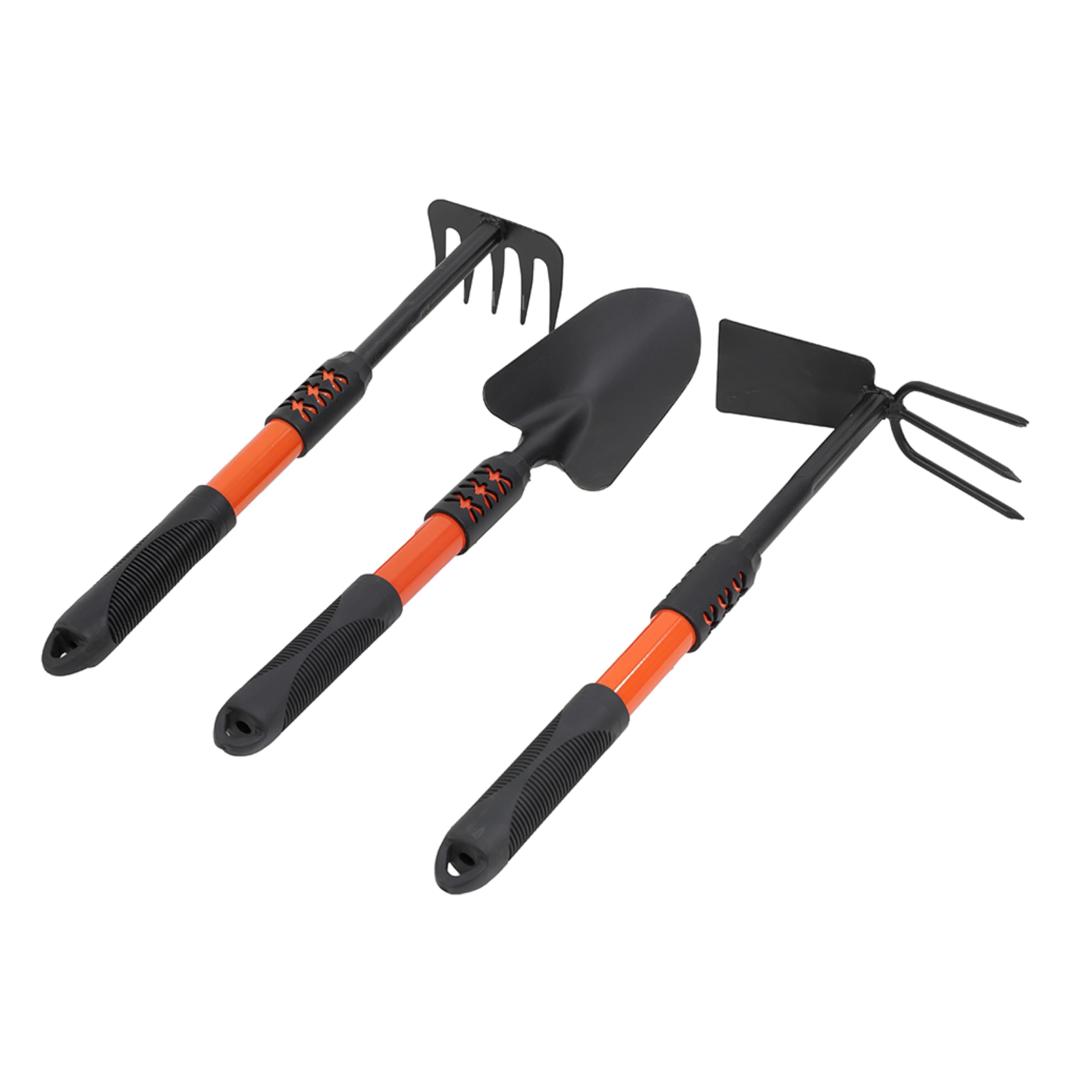 Lawazim Garden Tools Set Mutlicolour -3 piece - Ergonomic Rust-Resistant Hand Fork and Trowel and Fork Mattock Set - for Outdoor Landscaping Planting Digging Hand Weeding Transplanting and Cultivating