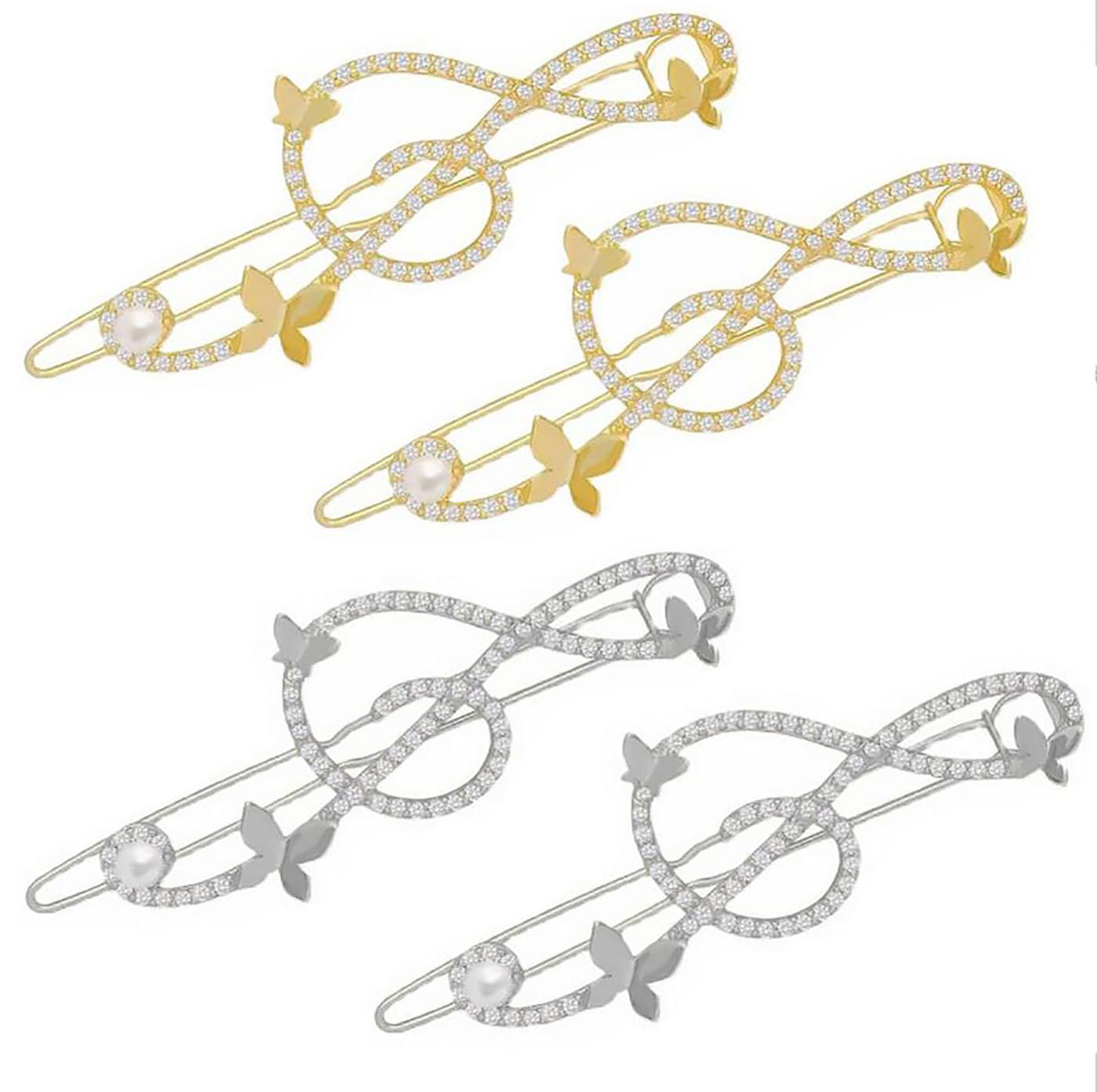 Suoirblss 4PCS Music Note Bobby Pins Hair Clips Classical Elegant Alloy Rhinestone Hair Pins Hair Accessories for Women Girls Hair Styling