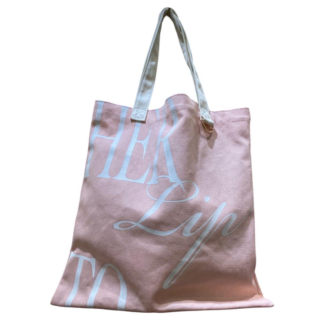 Her lip to ロゴ入りトートバッグ ピンク ピーチ Amazon.co.jp: 名古屋限定 herlipto HLT Flat Logo Tote ピーチ