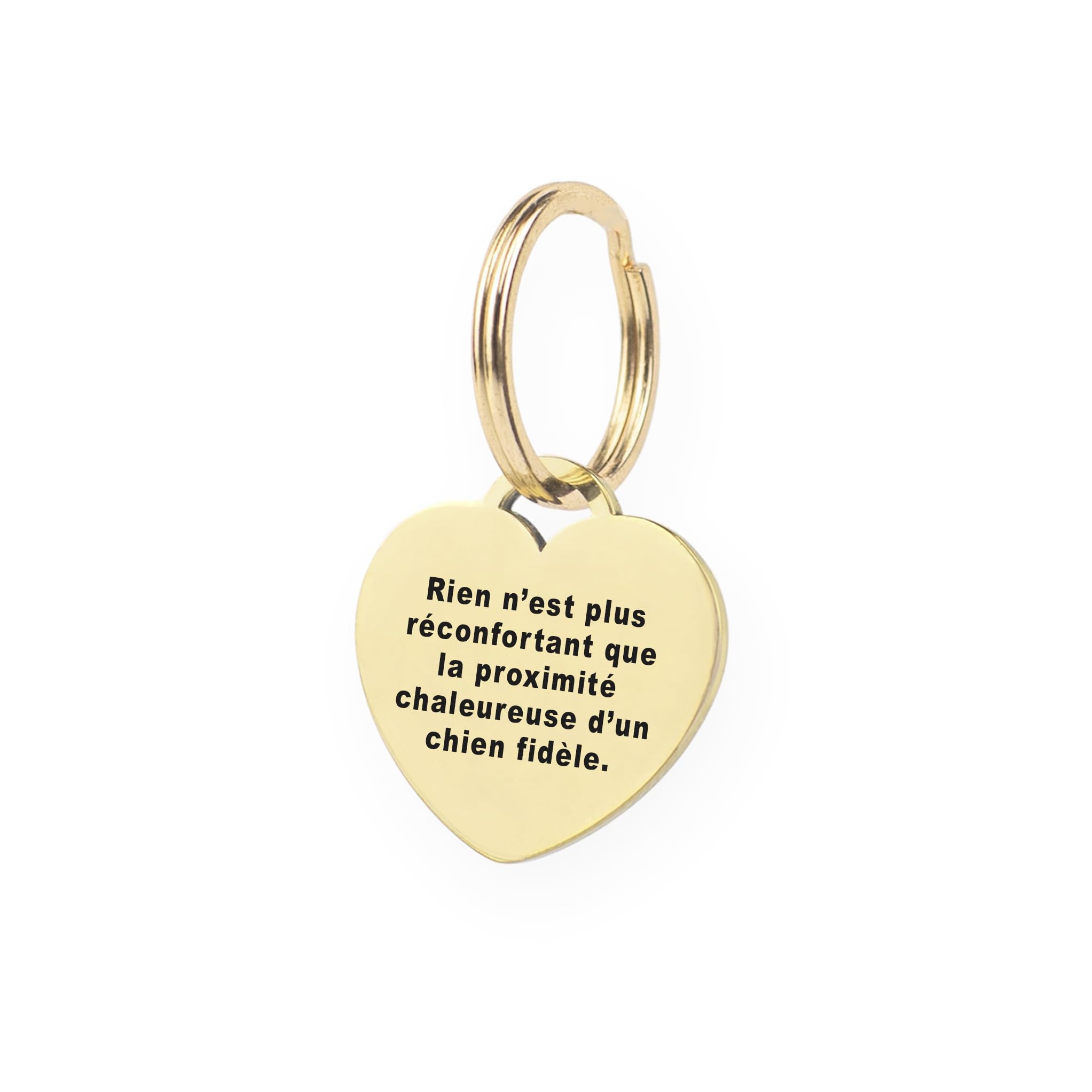 Médaille pour chien GOLDEN PAW en acier inoxydable avec gravure en forme de cœur, personnalisable et robuste, dogtag pour chiens, chevaux, chats et chiots – Or