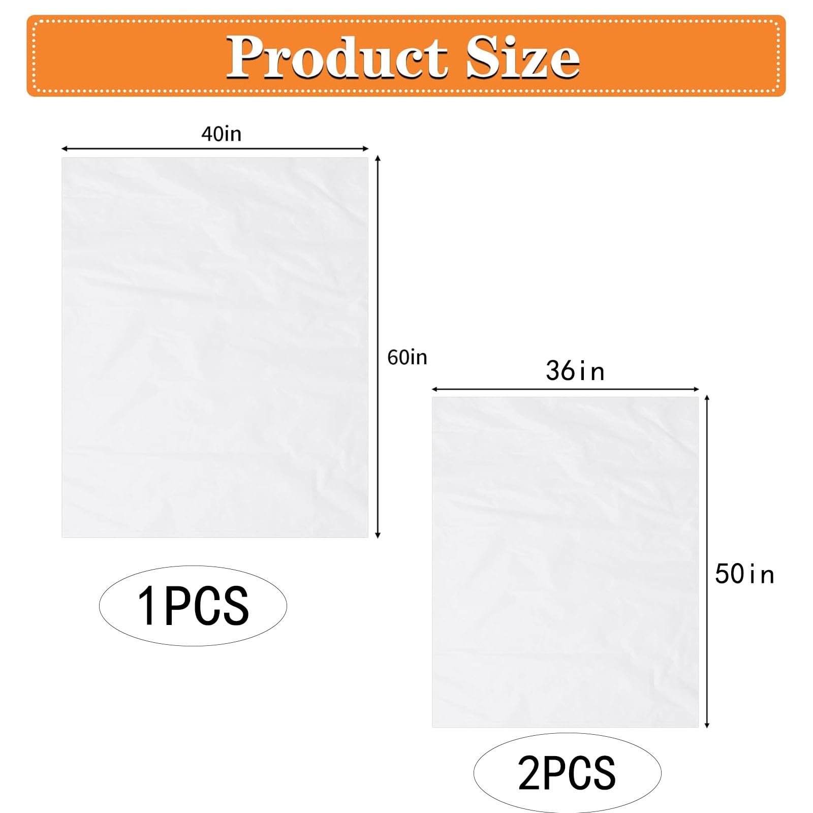 3Pcs Large Plastic Bags, 90 * 120cm Large Clear Plastic Bags, 100 * 152cm Clear Plastic Bags, Clear Bags - Image 2