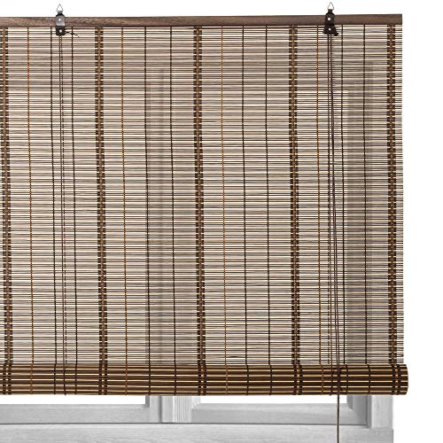 LOLAhome - Persiana Estor Enrollable de bambú Natural de Estilo rústico para Dar Sombra, protección Solar o escurecer Puertas o Ventanas (marrón, 120X180 CM)