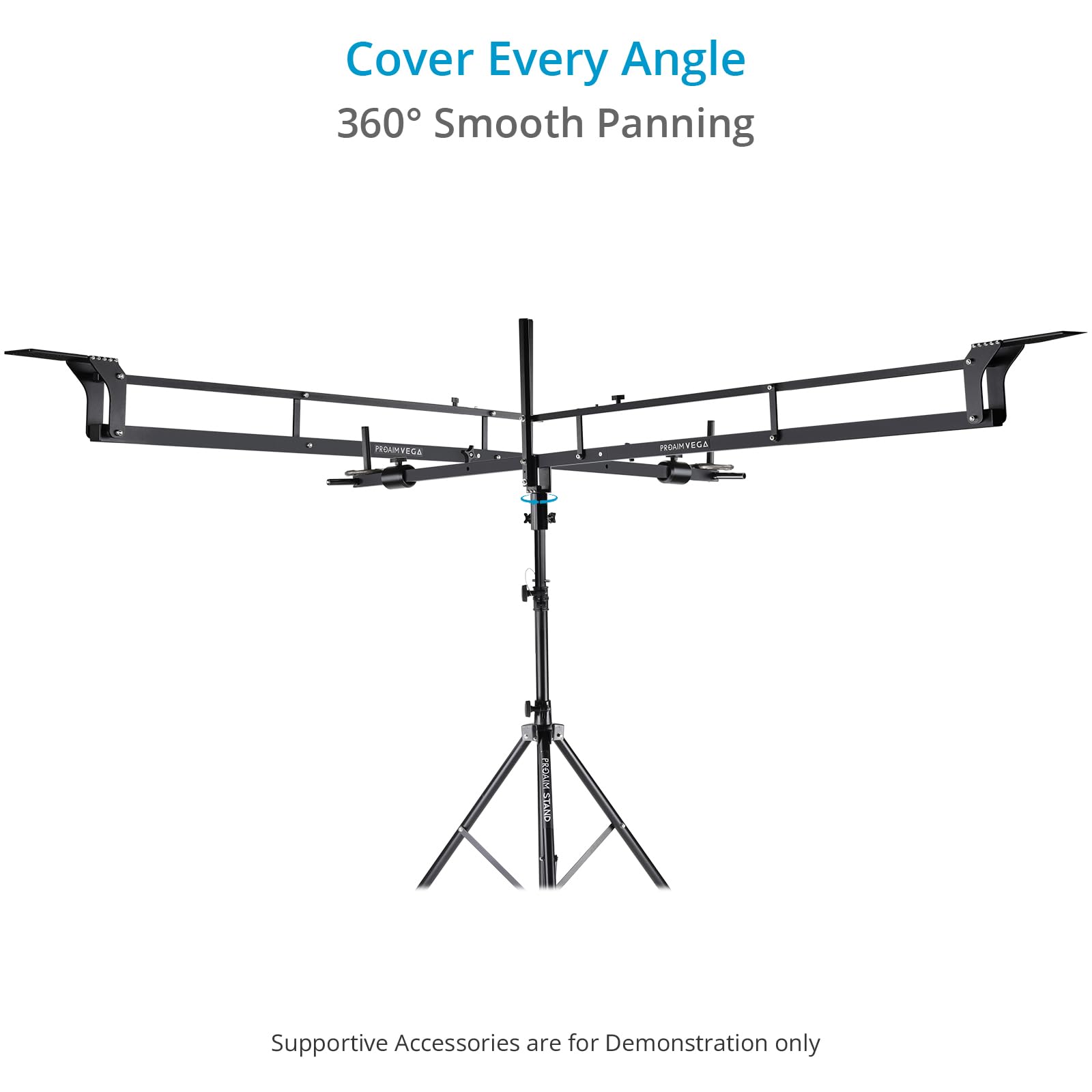 PROAIM Grúa Vega Jib de 8 pies para cámaras de video DSLR. Carga útil de hasta 8 kg. Soporta cabezales de inclinación panorámica y cardanes de cámara de 3 ejes (JB-VG08-01)