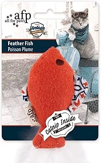 ALL FOR PAWS Real Vintage Feather Fish Catnip Toy, 1.2 kg