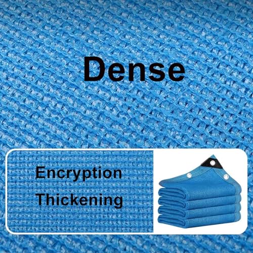 Voile d'ombrage extérieur bleu 4x20m avec œillets pour camping - 4