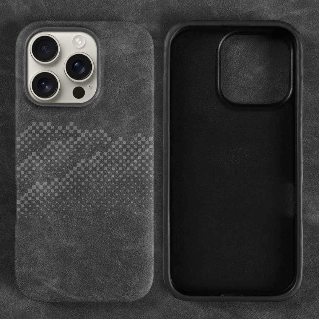 Coque iPhone 16e en cuir véritable gris foncé luxe et protection - 7