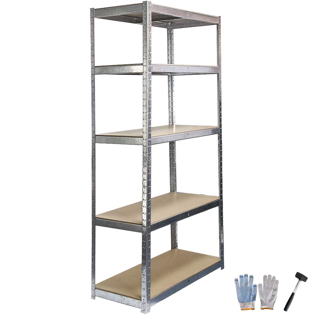 Handymate 180 * 90 * 40cm, 5 Tier, 175KG Per Shelf, Galvanised, Garage Shelving Storage Units Heavy Duty Racking Shelves Metal Steel for Workshop, Shed, Office