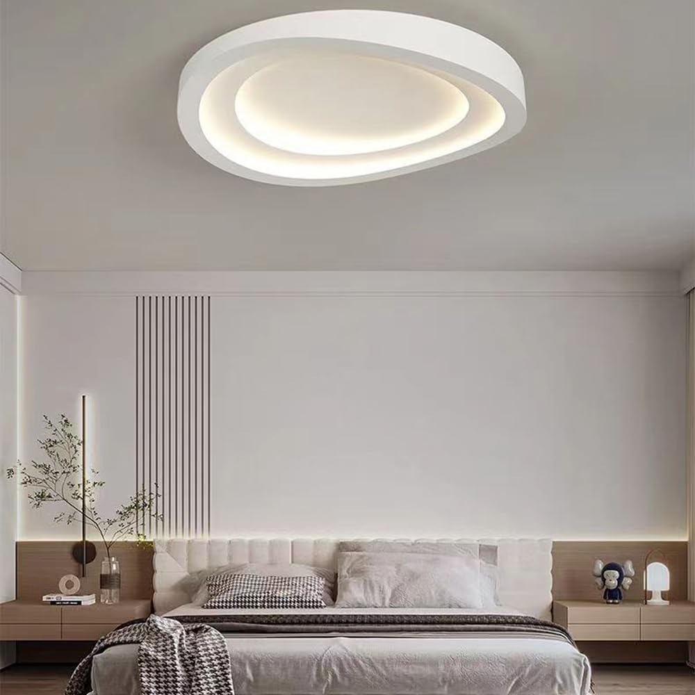 Moderne Deckenleuchte, 50CM Dimmbare 3000K-6500K Deckenlampe Schlafzimmer, Minimalistische Kreativitätsform Lampe Deckenlampe für Wohnzimmer Schlafzimmer Küche Flur (D 50CM)