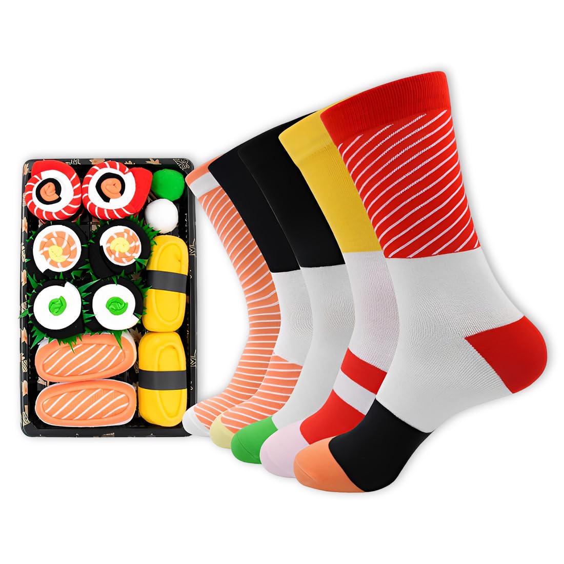 5 Pares De Calcetines Divertidos Con Motivos De Sushi, Aspecto Gracioso, Regalos Para Hombres Y Mujeres, Calcetines De AlgodóN De Colores Vivos, Ideas De Regalos Japoneses