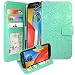 Moto E4 Plus Case, Harryshell Wrist Strap Kickstand Flip PU Leather Wallet Protective Case Cover with Card Slot for Motorola Moto E Plus (4th Generation) (Mint)