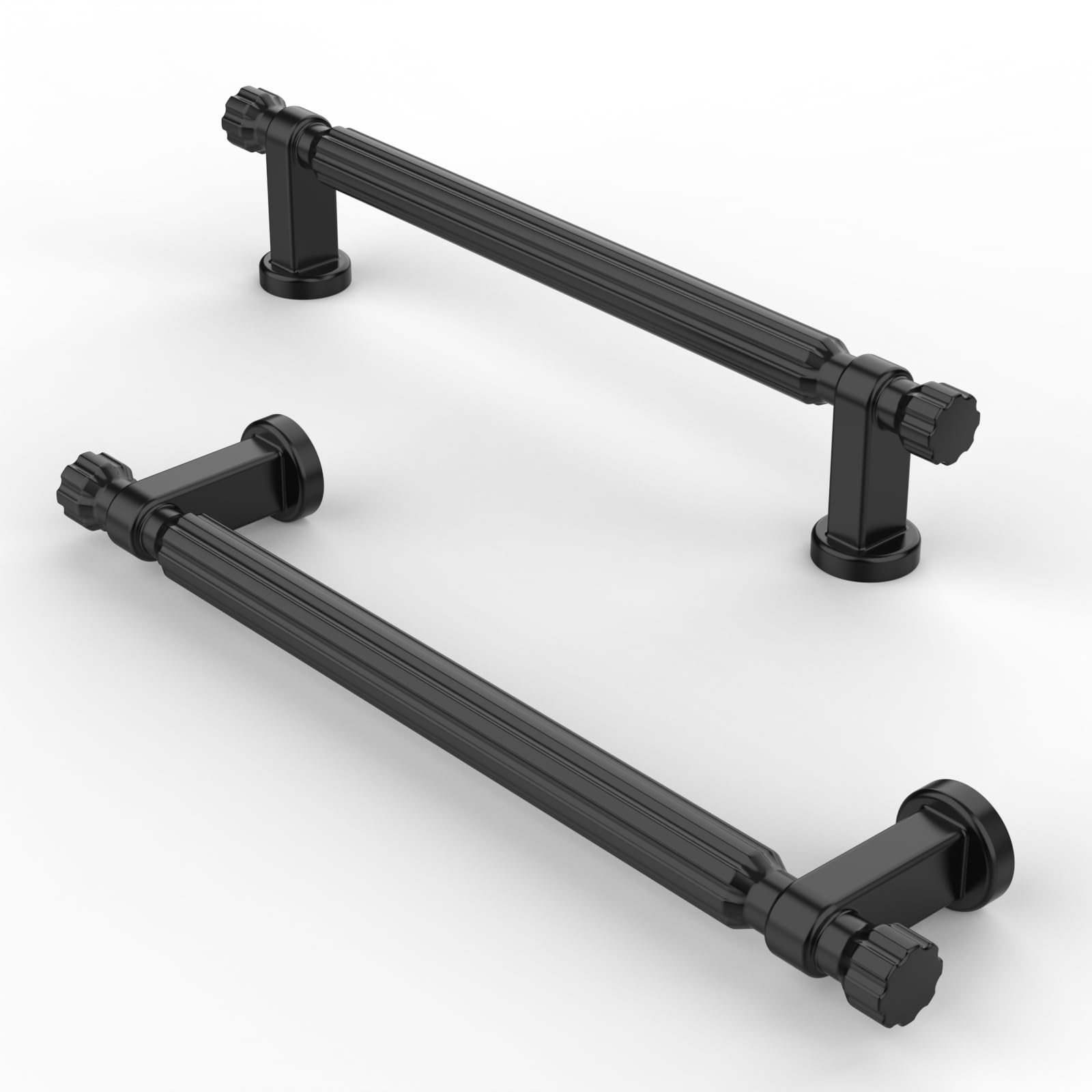FURNIWARE Schrankgriffe, mattschwarz, Küchentürgriffe, Hardware, Schubladengriffe, Küchenschrank, Türgriffe, Zug, 128 mm Lochmitte, 10 Stück