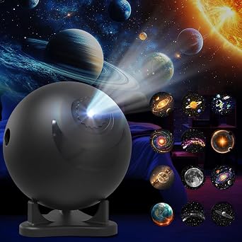 Planetarium Star Projector, Star Projector Galaxy Light, LED Globe Galaxy Projectors with 12 Film Discs, Galaxye Projectors Light, Starry Sky Night Lights Gift for Kid, Adult,Bedroom,Party Decor [Energy Class A++]