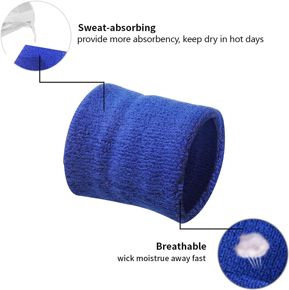 TOPTIE 12 PCS Wrist Sweatbands for Women, Sports Sweat Wristbands for Men, Athletic Sweat Bands for Football Tennis Running Basketball Working Out - Image 4