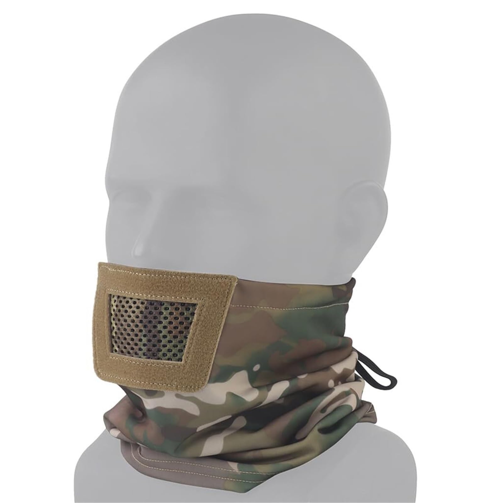 Pbtmcd Bcp Tactical Half Breathable Mesh Mask For Outdoor Airsoft Cosplay Cs Paintball Game, Airsoft Mask, Adjustable Hunting Gear, Tactical Helmet Accessories(Bcp)