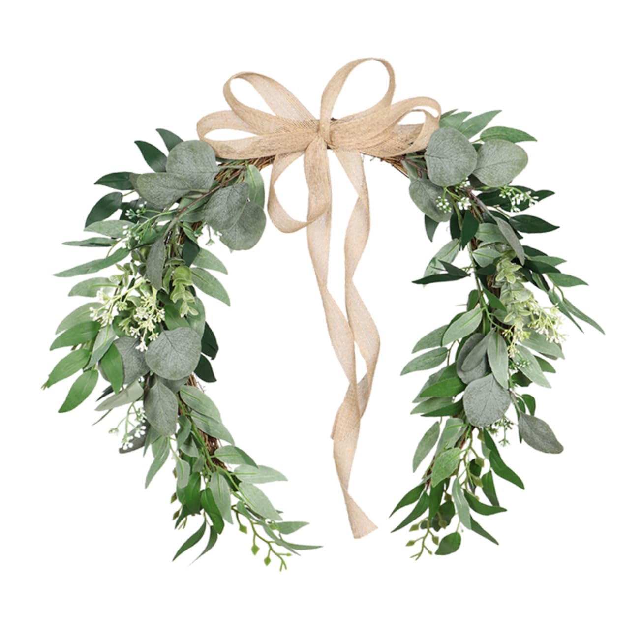 Künstliche für Eukalyptusblatt Girlande zum Aufhängen Hochzeit und Party | Grün, Stoff und Kunststoff, Leicht Anzubringen, Farbbeständig, für Wanddeko, Weihnachten, Zuhause und Geschäft