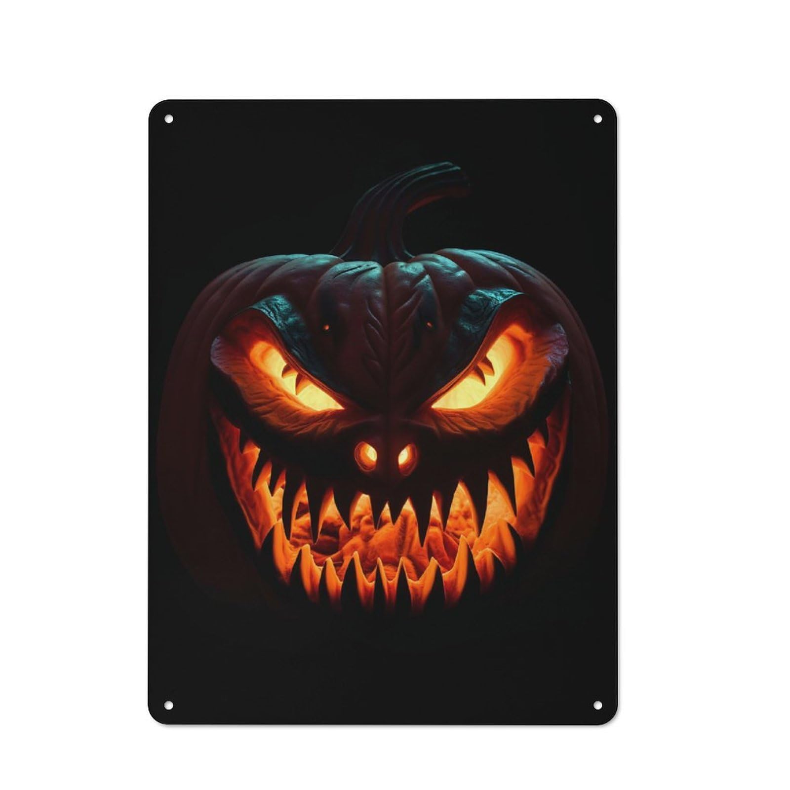 Junmoney Pumpkin Illustration Metal Wall Sign 40X30cm, Rustic Decor For Home Bar Wall, Gift Idea At Christmas For Hosts Who Enjoy Retro Interiors