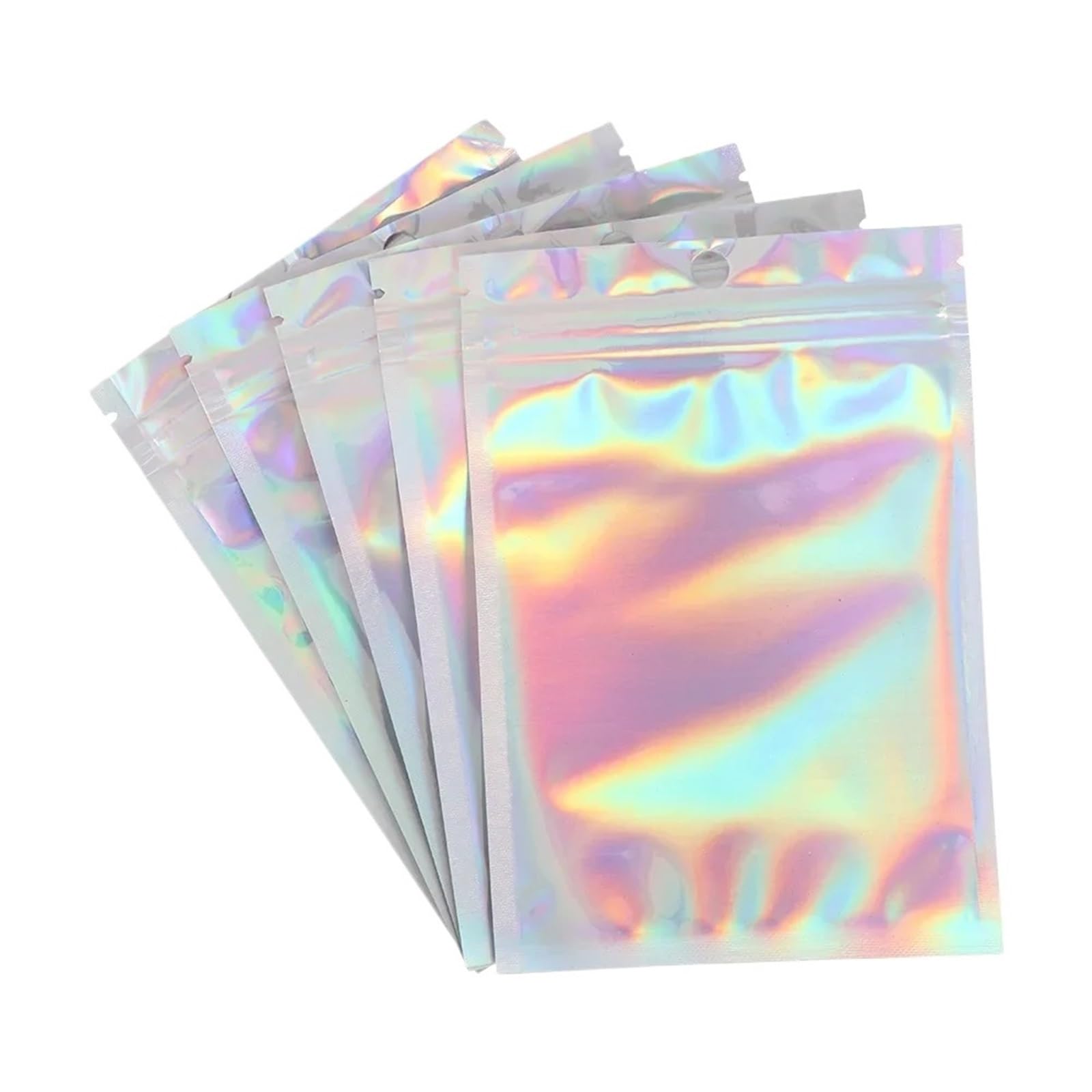 Sacs à fermeture éclair 200 pièces, papier d'aluminium hologramme Mylar Pour bijoux
