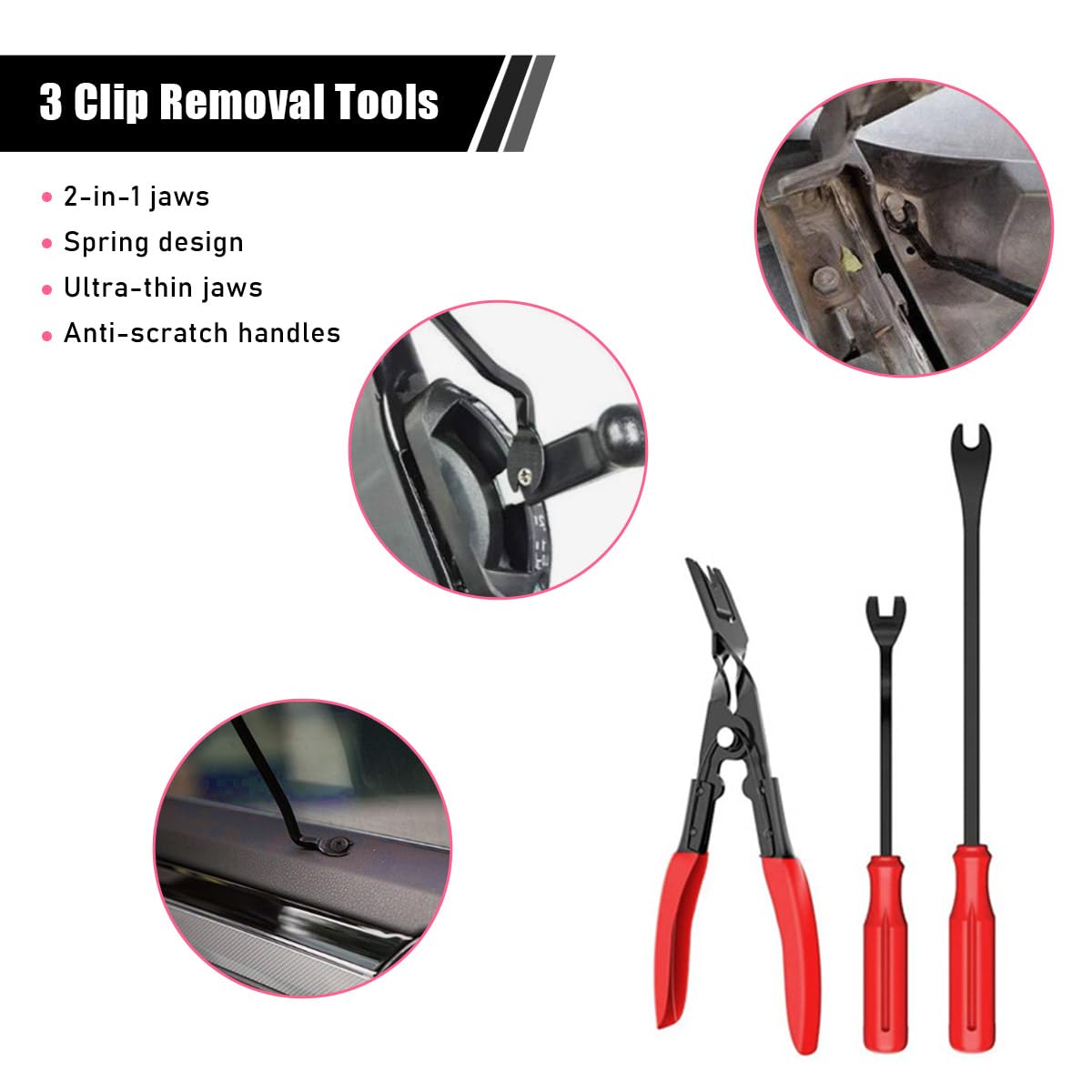 Juego de 19 herramientas de extracción de molduras, kit de herramientas de extracción de audio de panel de coche, kit de herramientas de palanca de plástico para panel de automóvil, puerta de