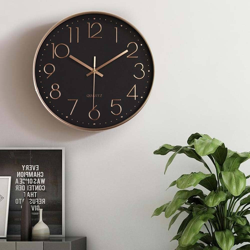 Wall Clock Silent Non Ticking 12 Inch Quartz Round Clock