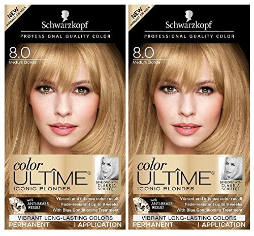 Schwarzkopf Color Ultime Hair Color Cream 8.0 Medium Blonde (2 Pack)
