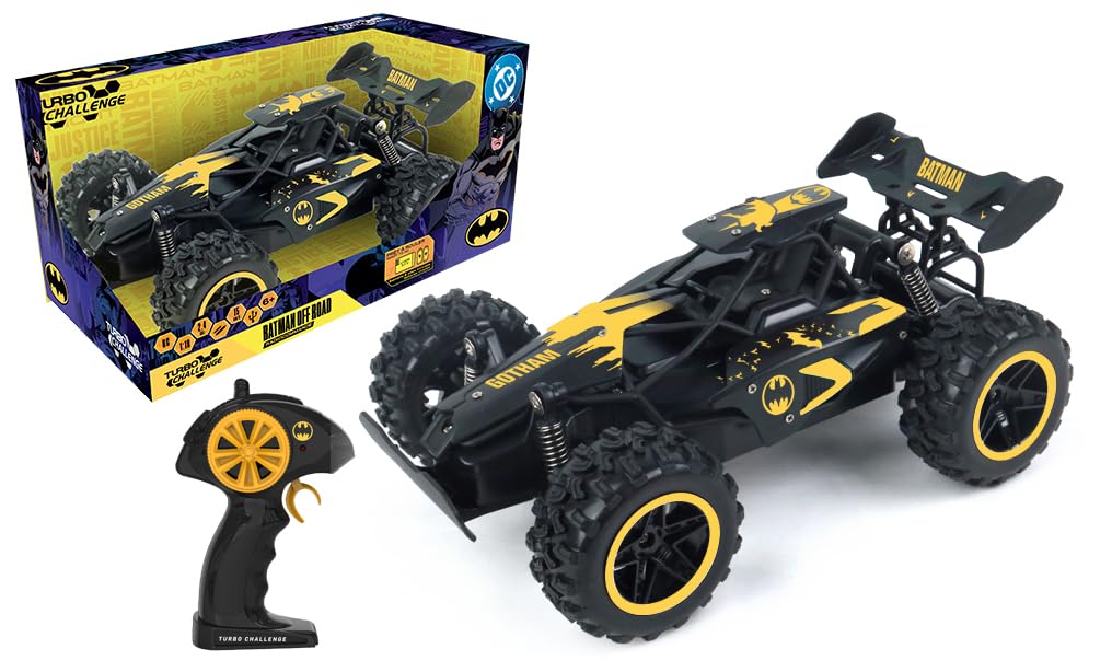 TURBO WYZWANIE - Off Road Batman - Oficjalna Licencja DC Batman - Wszystkie Tereny - 099348 - Samochód zdalnie sterowany - Czarny - 1/24 - Baterie w zestawie - Metal - Zabawka dla dzieci - Od 6 lat