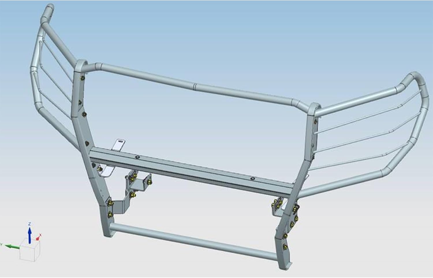 Black Horse Grille brush Bumper Guard Modular Black Compatible with 2022-2024 GMC Sierra 1500-17GS13MA