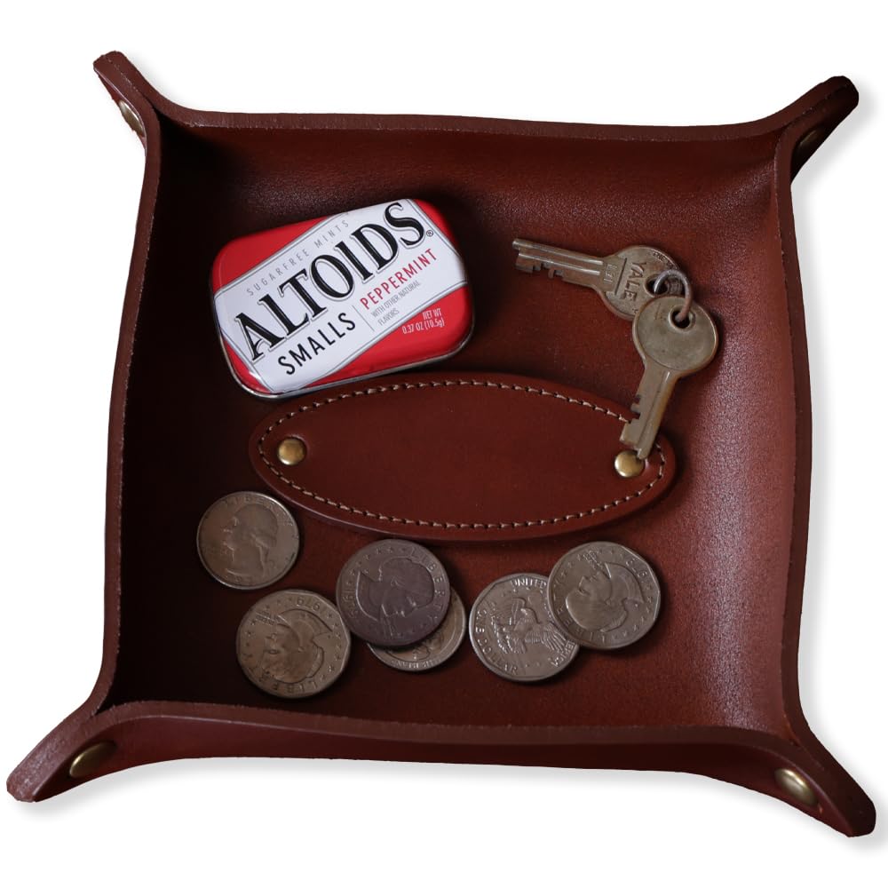 Amazon.com: Col. Littleton Genuine Italian Bridle Leather Dresser Caddy |  Handcrafted in Lynnville, TN USA