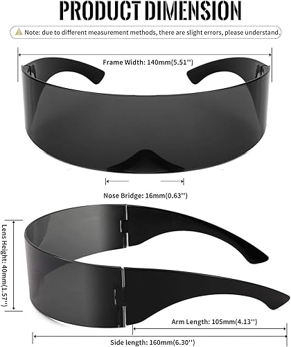 Miniatura 7 de FEISEDY Gafas de sol con visera cibernética futurista de los años 80 para hombres y mujeres, estilo punk, Cosplay B2740