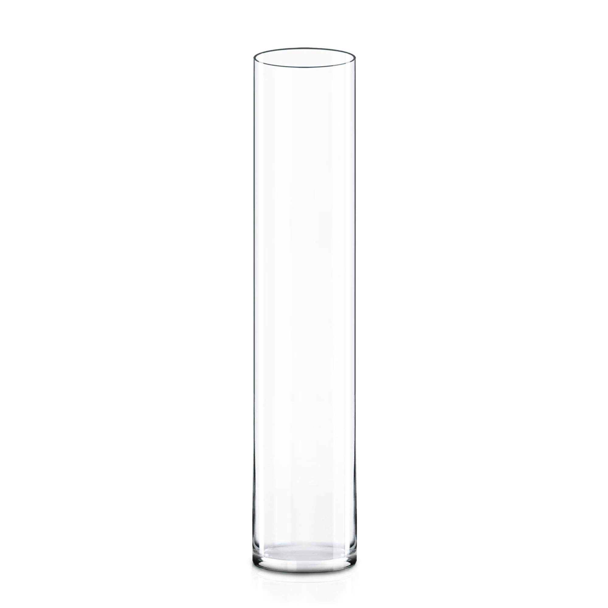 cys excel clear glass cylinder vase (h:24" d:4") | multiple size choices glass flower vase centerpieces | hurricane floating candle holder vase