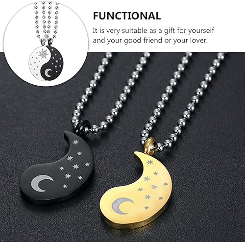 Miniatura 3 de Generic Yin Yang - Collar de pareja para parejas de titanio BFF