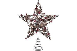 12-Inch Natural Brown Star Treetop with Berries