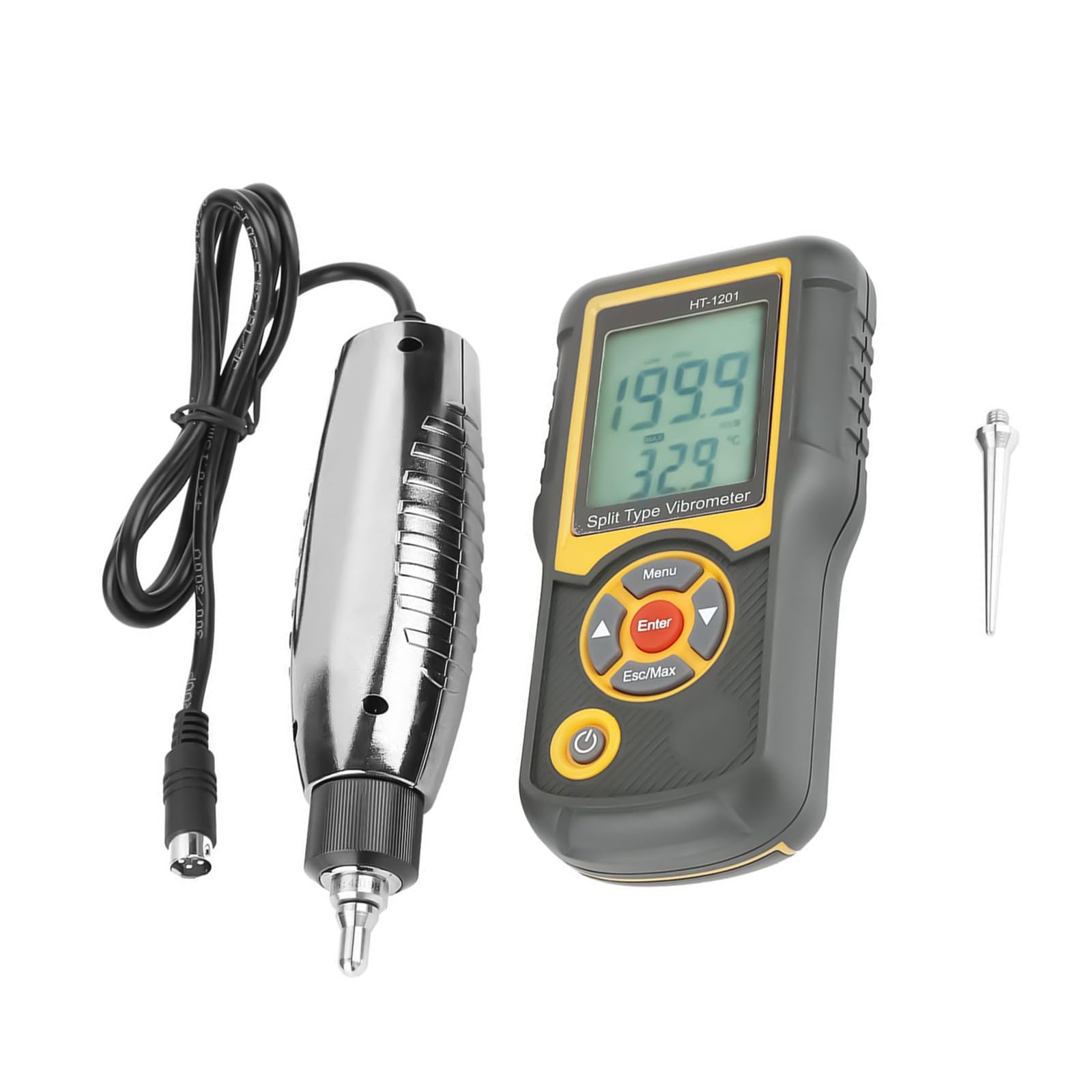 Advanced Split Probes Vibrations Detectors with 3.5 Digits LCD Screen and Shockproof ABS Construction for Machinery Diagnostics Digital LCD Vibrations Tester