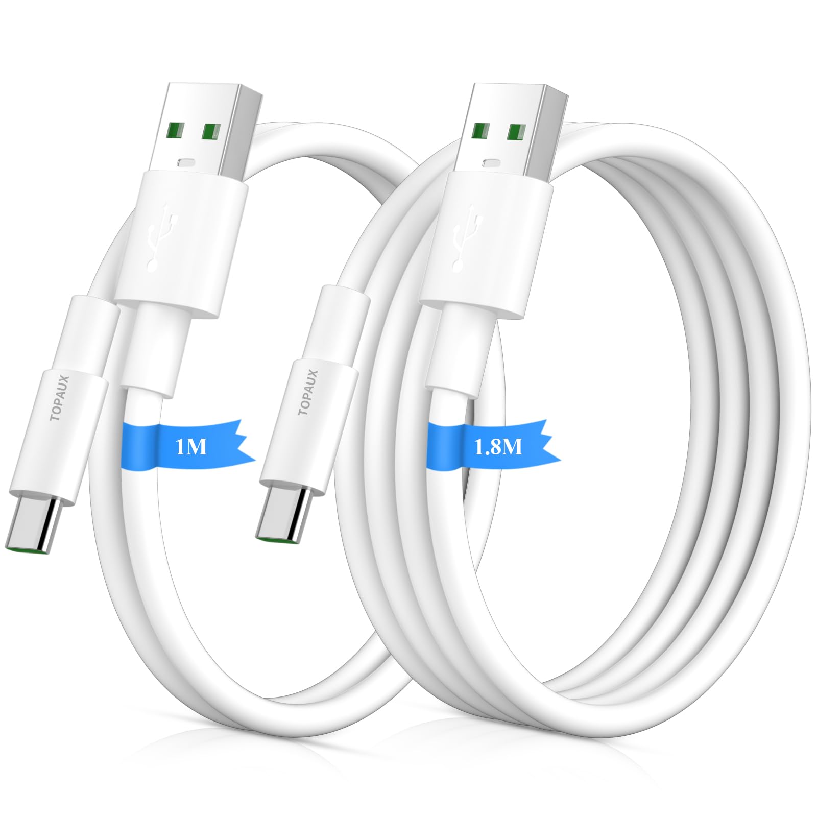 TOPAUX 80W 6A USB C Kable für SUPER-VOOC,1,8M USB A auf Typ