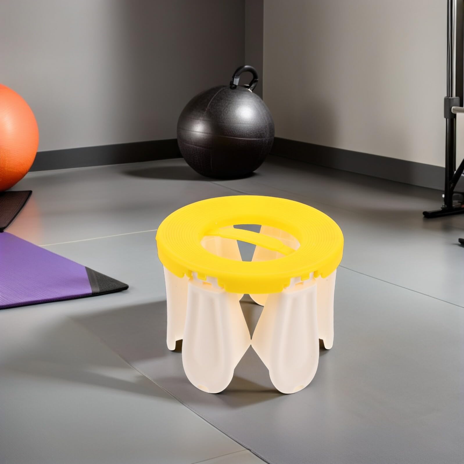 Supporto per Palla da Yoga Stabile in Plastica Robusta, Anello Fisso Antiscivolo Riutilizzabile da 49 Cm, Base Portapalla per Accessori Fitness e Organizzazione Palestra