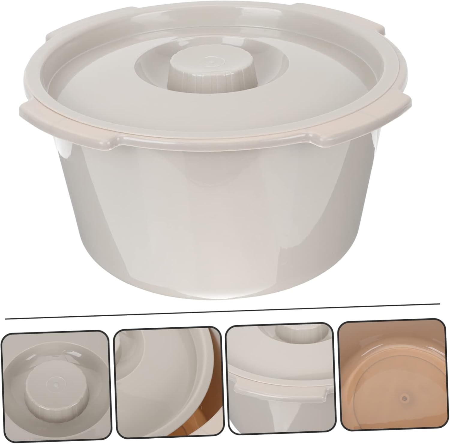 Household Chamber Pot Lid Urinal Spittoon for Elderly Commode Bucket for Bedside Use Comfortable and Easy to Clean for Seniors and Pregnant Women