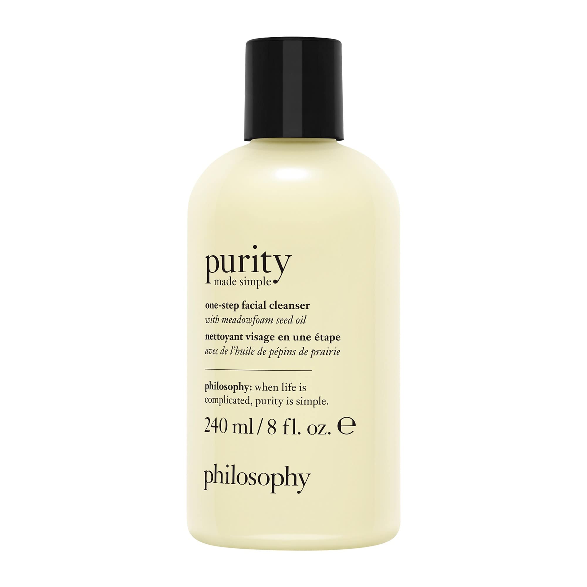 PHILOSOPHY purity made simple facial cleanser with meadowfoam seed oil cleanses skin of dirt, oil, and makeup all in one simple step