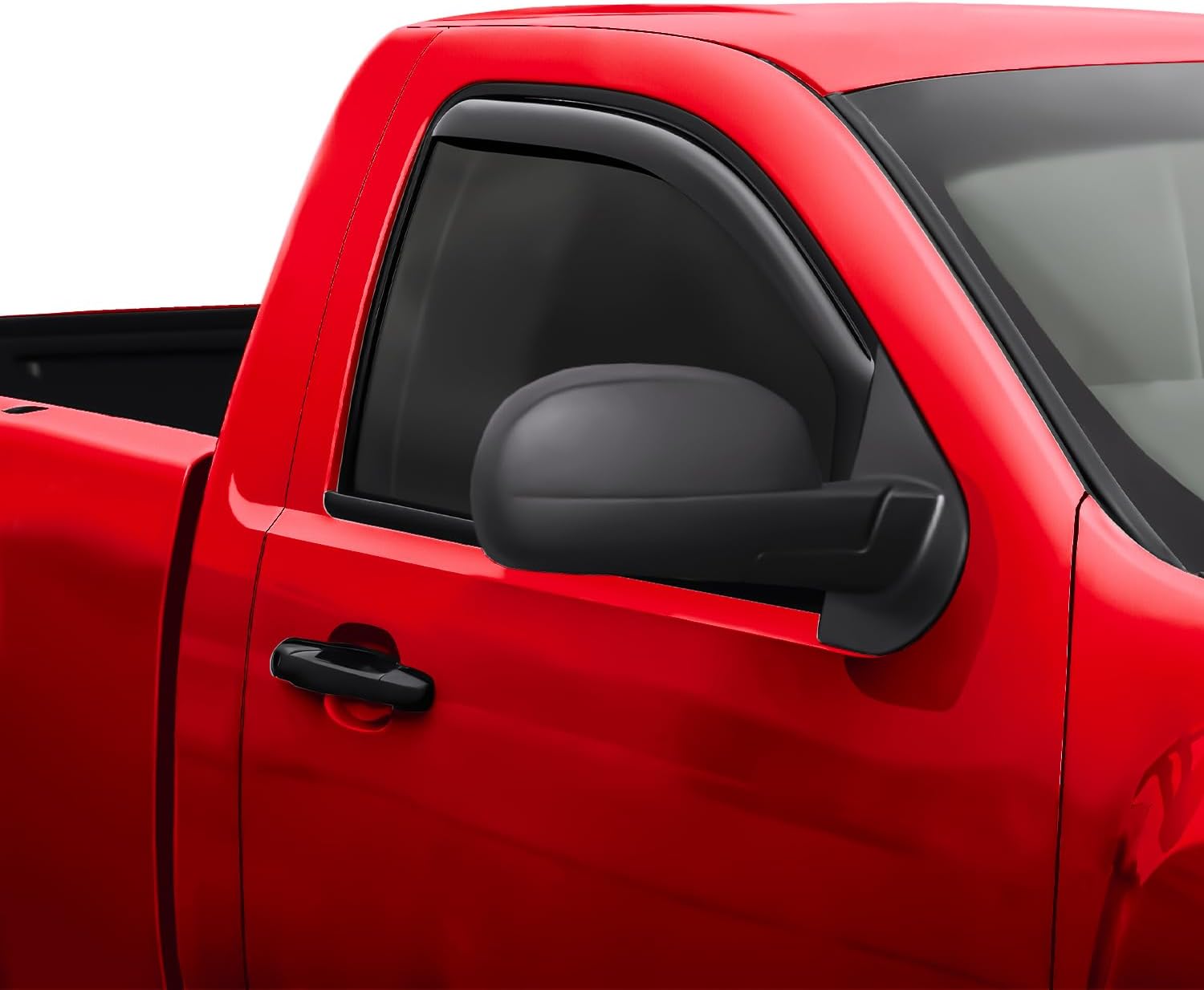 Voron Glass in-Channel Extra Durable Rain Guards for Chevrolet (Chevy) Silverado 2500 2007-2014 Regular Cab, Window Deflectors, Vent Window Visors, 2 Pieces - 200272