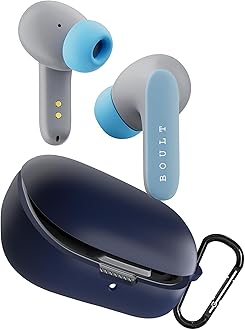 Sounce Earphone Case Cover Compatible for GOBOULT Z20 Pro, Soft Silicone Skin Case Cover Shock-Absorbing Protective Case with Keychain [Front LED Visible] - Blue