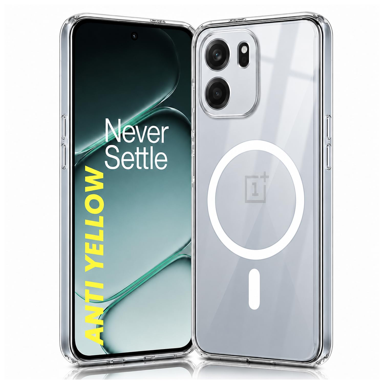 DIZORO Crystal Clear Magnetic Compatible with Oneplus nord ce6 Back Cover case with Anti-Yellow (Compatible with Magsafe) Anti-Scratch | Shockproof Transparent Cover-image-8