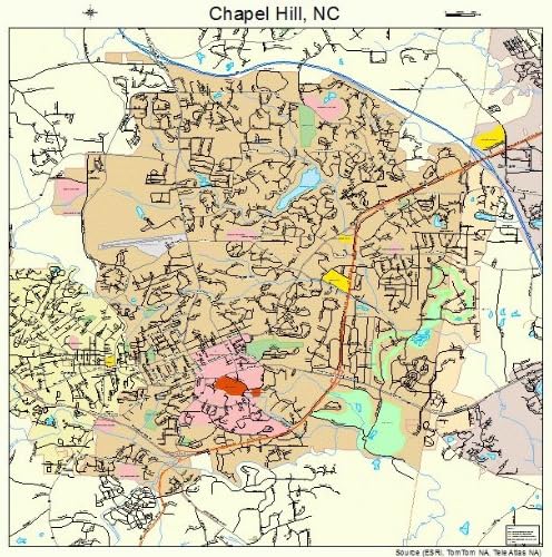 Amazon.com: Large Street &amp; Road Map of Chapel Hill, North Carolina NC ...
