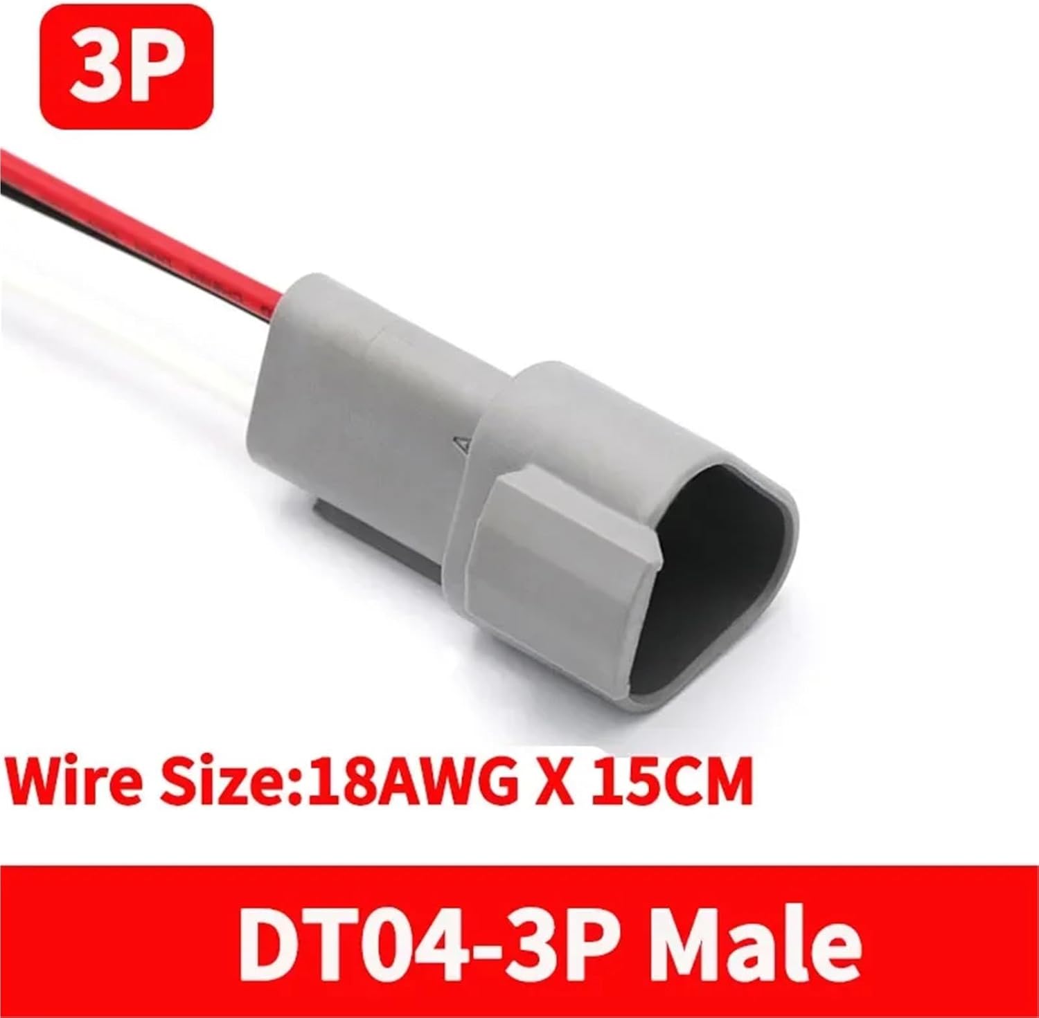 20 Sets Deutsch DT Automobile Male&Female Waterproof Connector Plug with 18AWG 15CM Wire DT06/DT04-2/3/4/6/8/12S/P(DT04-3P (18AWGX15CM))