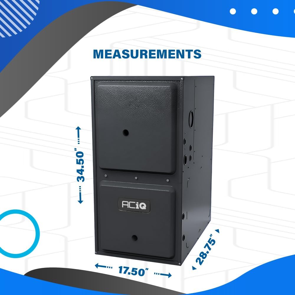 ACiQ 96% 60,000 BTU Single Stage Gas Furnace - 17.5" Width - Downflow/Horizontal | R32, 9-Speed, HVAC Gas Heater