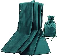 Vista 39 de BLESSUME Mantel de cartas de tarot de altar con bolsa de tarot adivinación Wicca Velvet (azul 2)