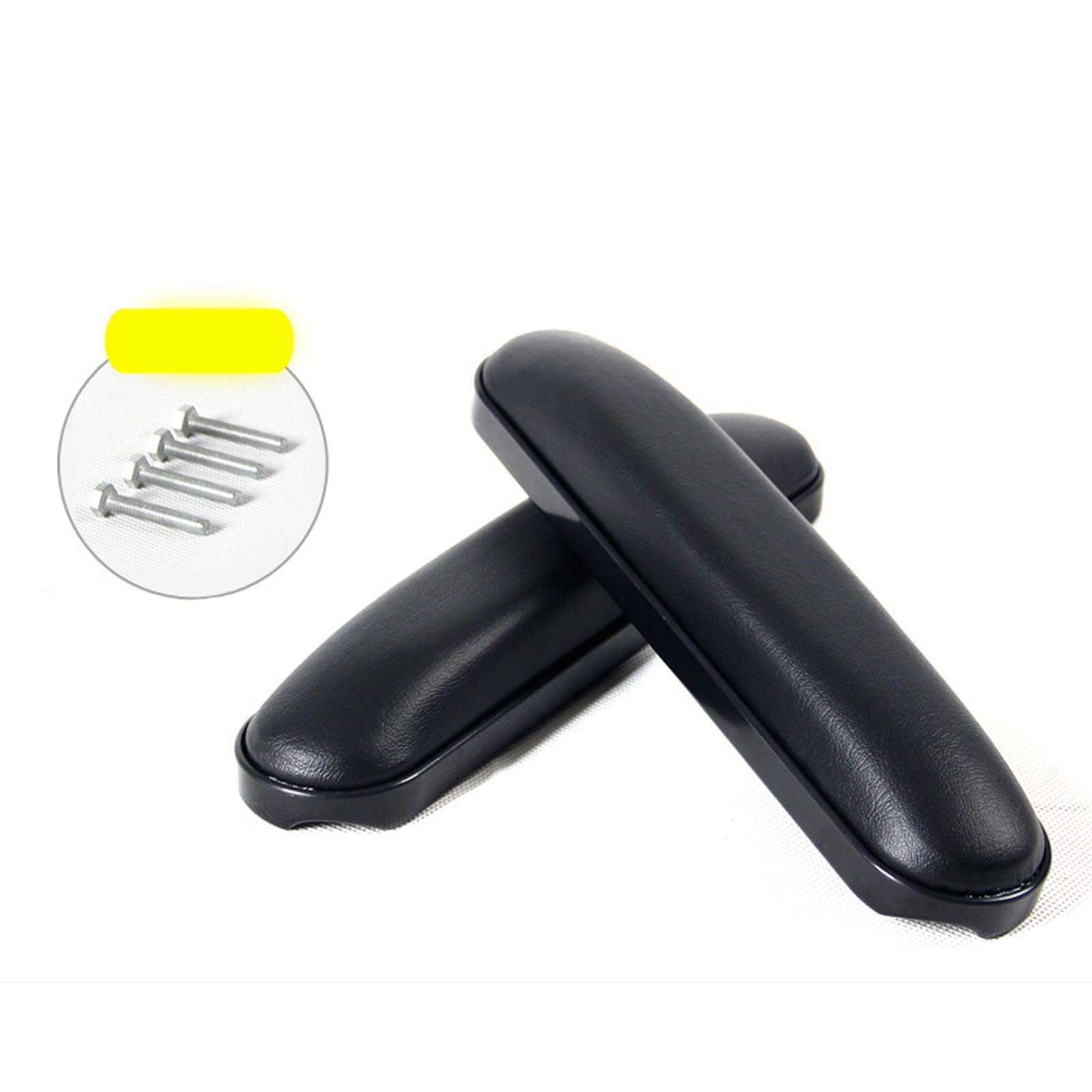 perfk Reposabrazos para silla de ruedas Cojín de esponja Codo Almohada de repuesto Soporte para brazos Cuero resistente Negro Silla Reposabrazos, B