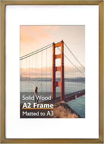 KINLINK Marcos de fotos de 8 x 10 pulgadas, marcos de madera marrón con plexiglás acrílico para fotos de 4 x 65 x 7 con paspartú o de 8 x 10